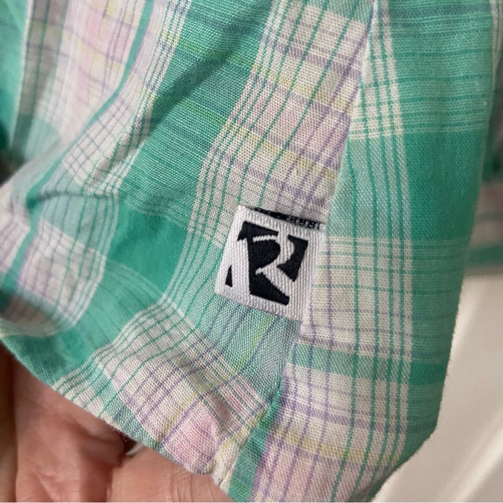 Rockies Green Pink Pearl Snap Long Sleeve Western Shirt Medium - Picture 4 of 7